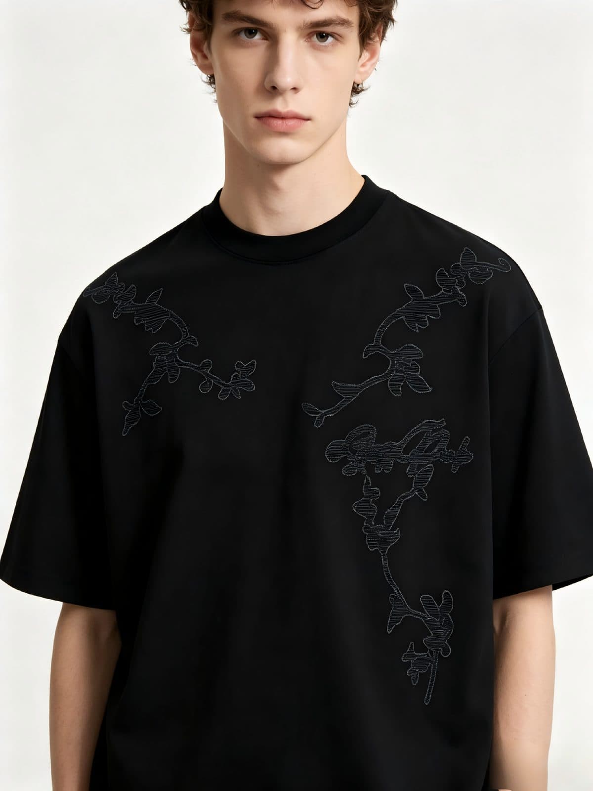 GorgeousBen Men American Retro Suede Printed Short Sleeve T-shirt Trendy Loose Fit Summer Breathable Casual Daily Commute Multi-color Availa